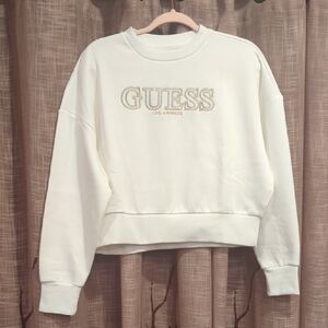 GUESS Women's Cream Logo Sweatshirt